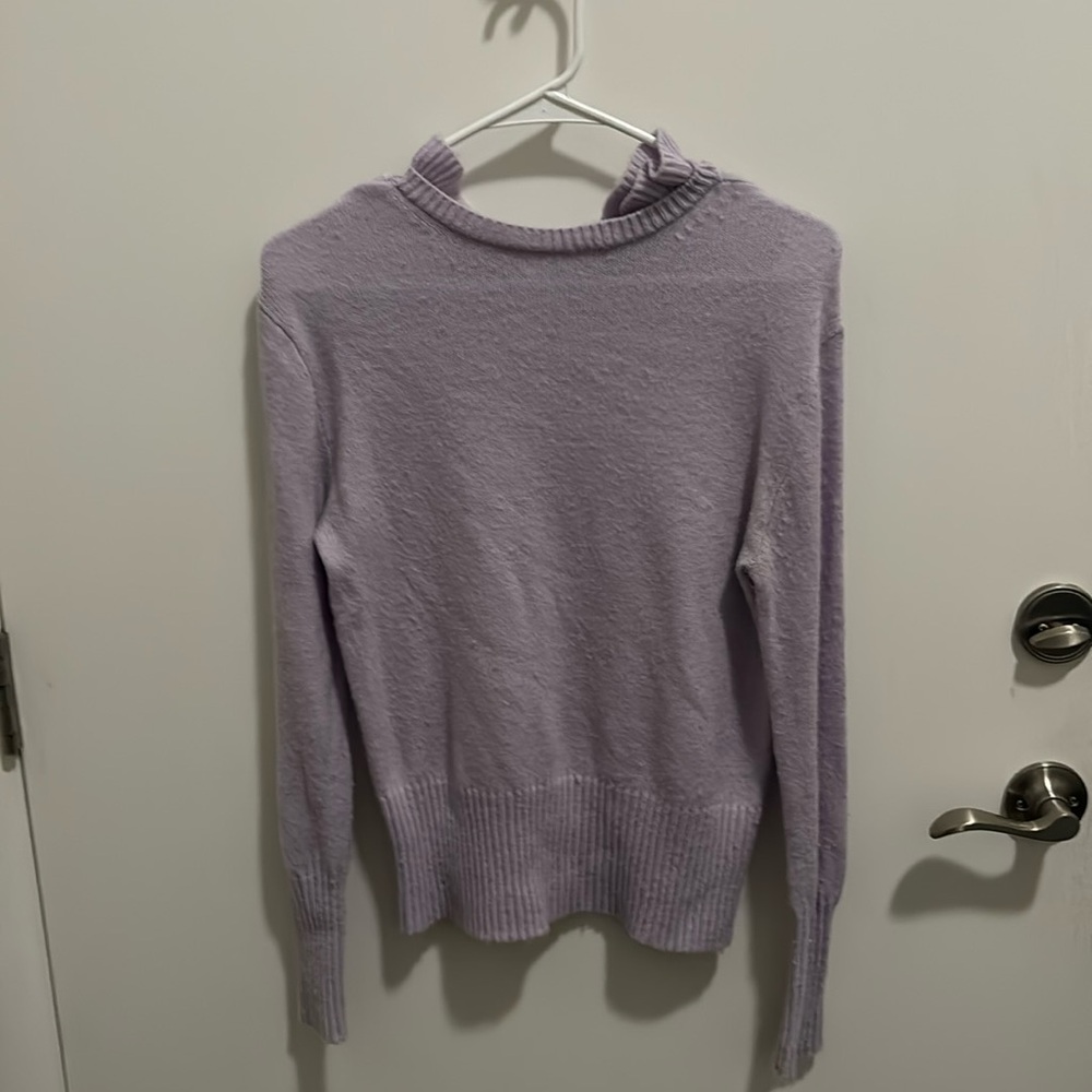 JCREW Ruffle Collar Crewneck Sweater in Lavender size small